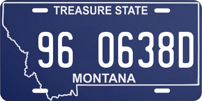 MT license plate 960638D