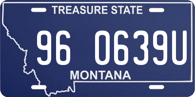 MT license plate 960639U