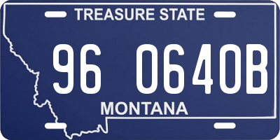 MT license plate 960640B