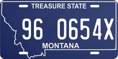 MT license plate 960654X