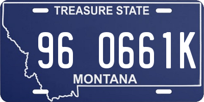 MT license plate 960661K