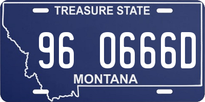 MT license plate 960666D