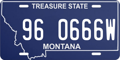 MT license plate 960666W