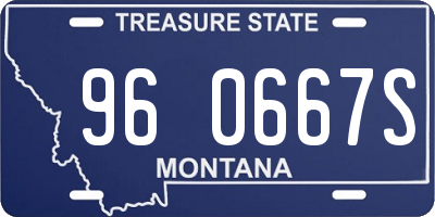 MT license plate 960667S