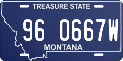 MT license plate 960667W