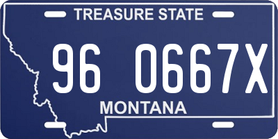MT license plate 960667X