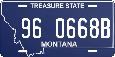 MT license plate 960668B