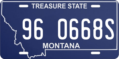 MT license plate 960668S