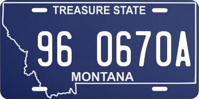 MT license plate 960670A