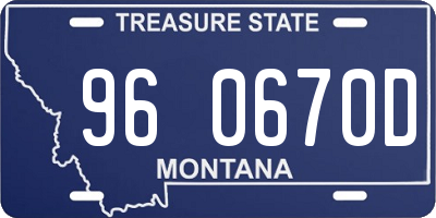 MT license plate 960670D