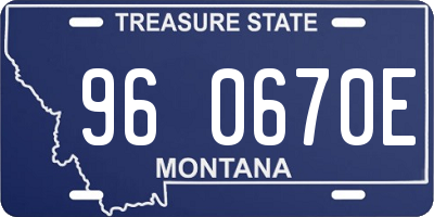 MT license plate 960670E