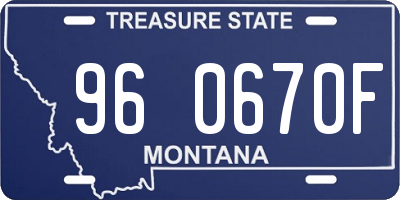 MT license plate 960670F