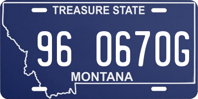 MT license plate 960670G