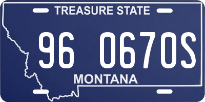 MT license plate 960670S