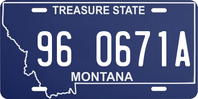 MT license plate 960671A