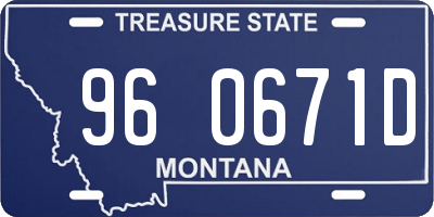 MT license plate 960671D