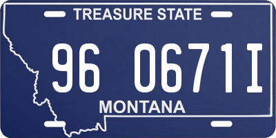 MT license plate 960671I