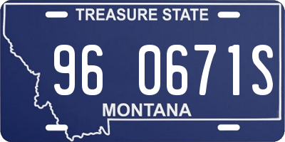 MT license plate 960671S