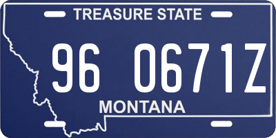 MT license plate 960671Z