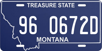 MT license plate 960672D