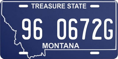 MT license plate 960672G