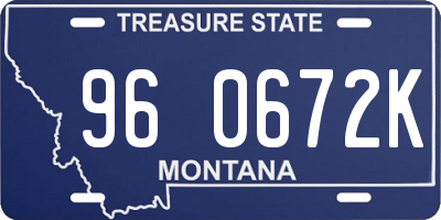 MT license plate 960672K