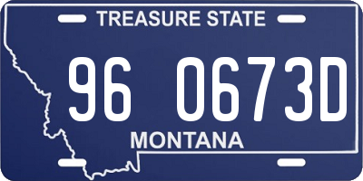 MT license plate 960673D