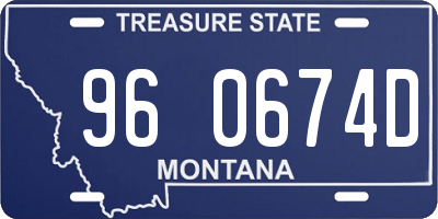 MT license plate 960674D