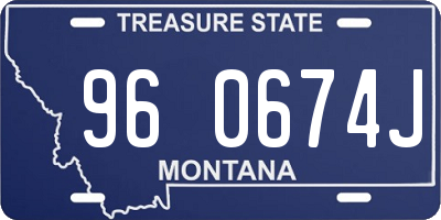 MT license plate 960674J