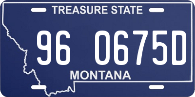 MT license plate 960675D