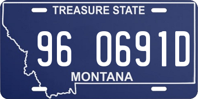 MT license plate 960691D