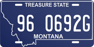 MT license plate 960692G