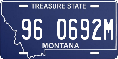 MT license plate 960692M