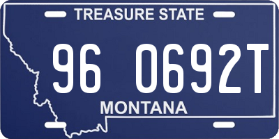 MT license plate 960692T