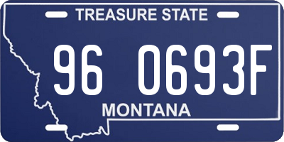 MT license plate 960693F