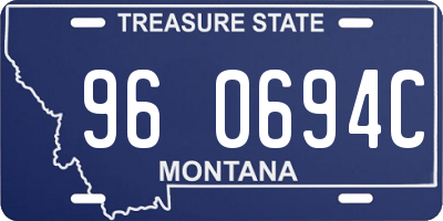 MT license plate 960694C
