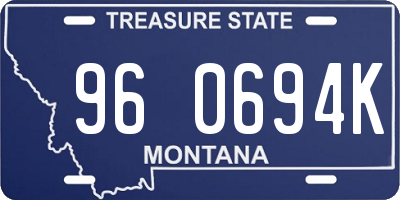 MT license plate 960694K