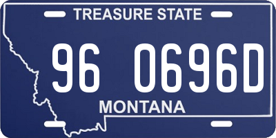 MT license plate 960696D
