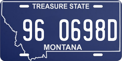 MT license plate 960698D