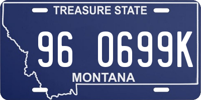 MT license plate 960699K