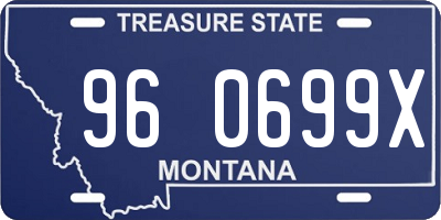 MT license plate 960699X