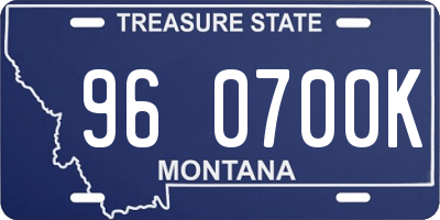 MT license plate 960700K
