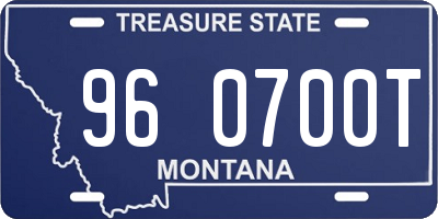 MT license plate 960700T