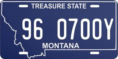 MT license plate 960700Y