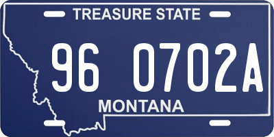 MT license plate 960702A