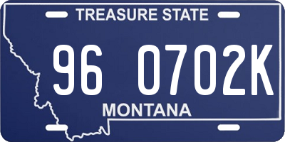 MT license plate 960702K