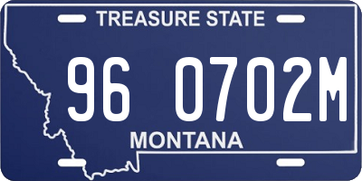 MT license plate 960702M