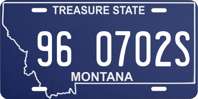 MT license plate 960702S