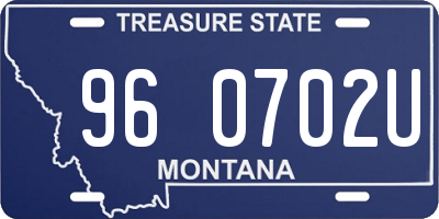 MT license plate 960702U