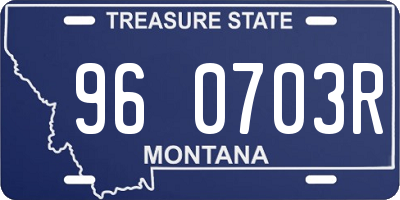 MT license plate 960703R